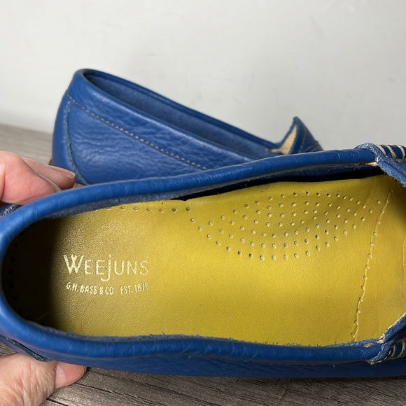 G. H. Bass & Co. Weejuns Blue Pebble Leather Loafer Size 9 - Picture 3 of 8